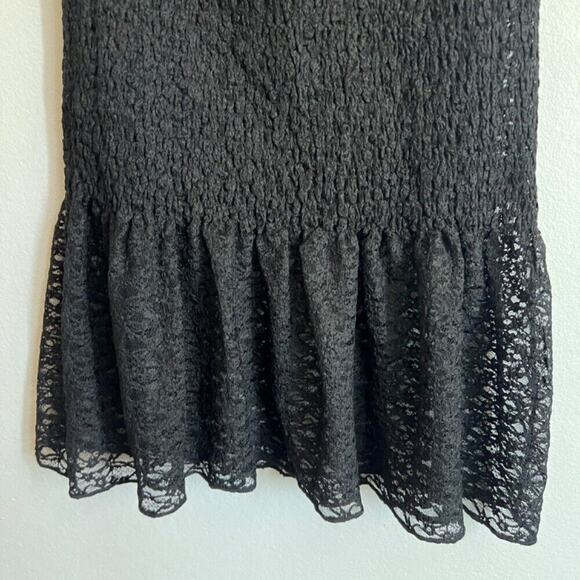Black Lace Ruffle Hem‎ Dress, Coquette, Goth, Y2K, Romantic, Lolita, Medium - Picture 4 of 7
